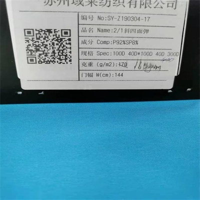 saia del poliestere del tessuto 160gsm dell'elastam del poliestere 100d di 148cm impermeabile