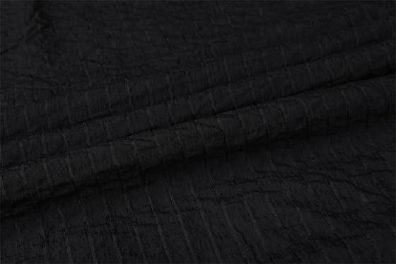 Tessuto chiffon 75Dx75D nero del poliestere di stile 90gsm della banda