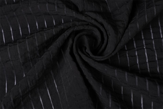 Tessuto chiffon 75Dx75D nero del poliestere di stile 90gsm della banda