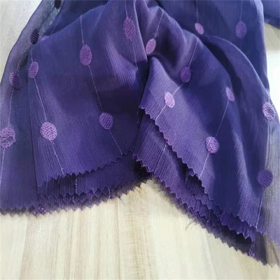 poliestere chiffon del tessuto dell'elastam del poliestere di 30dx30d 39gsm della piega chiffona del ricamo