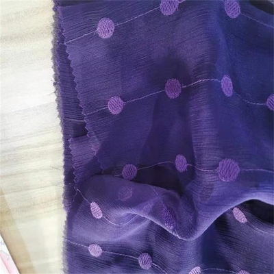 poliestere chiffon del tessuto dell'elastam del poliestere di 30dx30d 39gsm della piega chiffona del ricamo