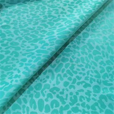 tessuto del raso della stampa del leopardo dell'isola del mare del tessuto del vestito delle donne di 100gsm 65d