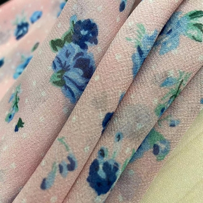 Tessuto in poliestere spandex chiffon satinato da 100 gsm stampato